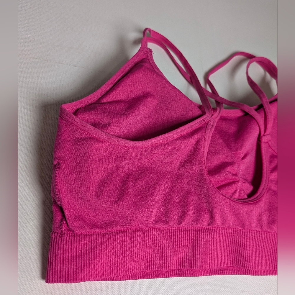 Rykä Sports Bra Seamless Strappy Back Size XL Pink Removable Pads Yoga Gym EUC - Picture 5 of 9
